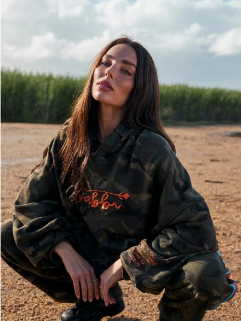 NWT Sabbi Name Yourself Camo Hoodie with Orange Script Logo - Picture 3 of 14